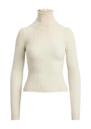 Ralph Lauren Collection ruffled-turtleneck sweater - White