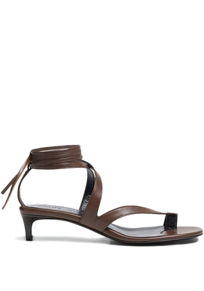 KHAITE 350mm Aimee strappy leather heeled sandals - Brown