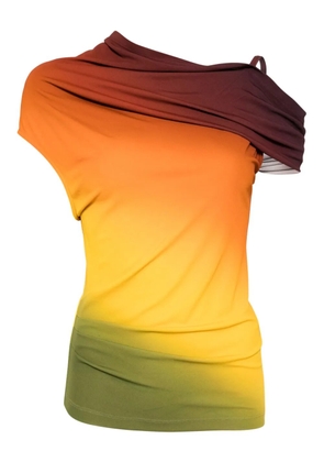 Monse off-shoulder ombré jersey top - Orange