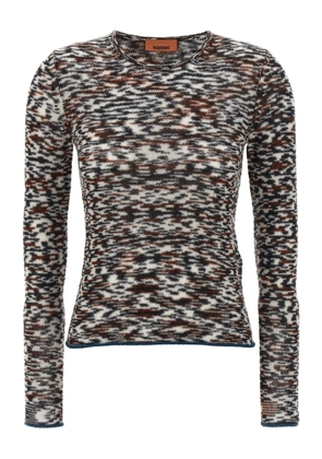 Missoni abstract-print round-neck sweater - Brown