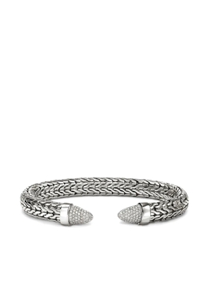 John Hardy sterling silver Spear 50 Flex diamond cuff bracelet