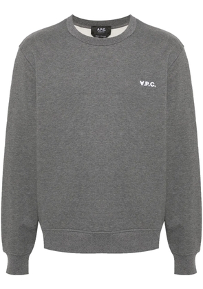A.P.C. flocked-logo sweatshirt - Grey