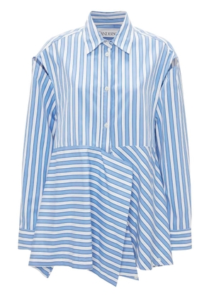 JW Anderson striped draped cotton shirt - Blue