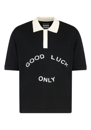 MR. SATURDAY short-sleeve embroidered polo shirt - Black