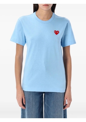 Comme Des Garçons Play logo-appliqué cotton T-shirt - Blue
