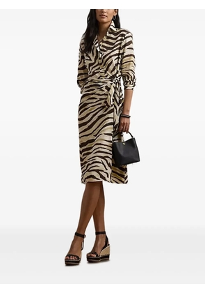 Lauren Ralph Lauren zebra-print midi shirt dress - Neutrals