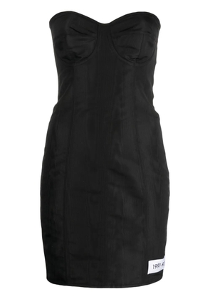Dolce & Gabbana moiré-faille strapless minidress - Black