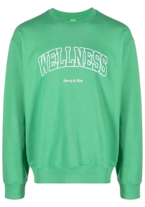 Sporty & Rich slogan-print cotton sweatshirt - Green