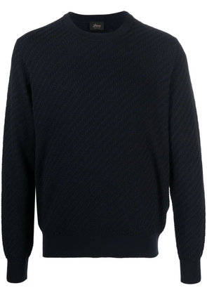 Brioni crew-neck cotton-silk jumper - Blue