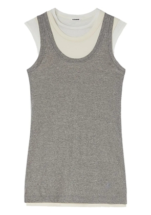 Jil Sander layered cotton tank top - Grey