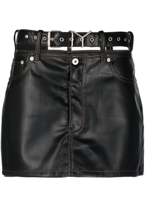 Y/Project Y-belt faux-leather mini skirt - Black