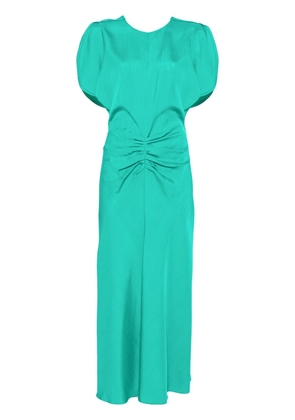Victoria Beckham gathered-detail midi dress - Green