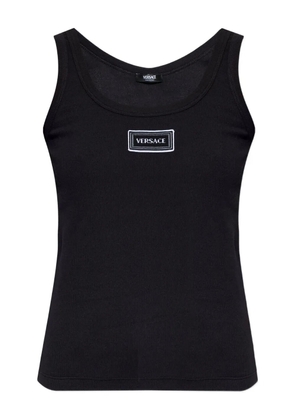 Versace logo-patch tank top - Black