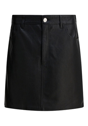 IVY OAK Lilou rounded-pocket leather mini skirt - Black