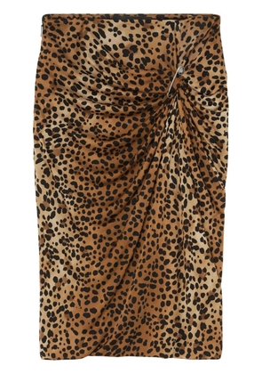 Versace leopard-print mini skirt - Brown