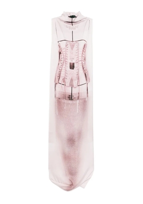 Jean Paul Gaultier maxi bustier-print dress - White