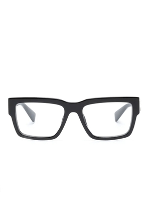 Miu Miu Eyewear logo-plaque rectangle-frame glasses - Black
