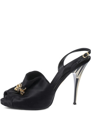 Giuseppe Zanotti Vintage 115mm satin peep-toe slingback sandals - Black