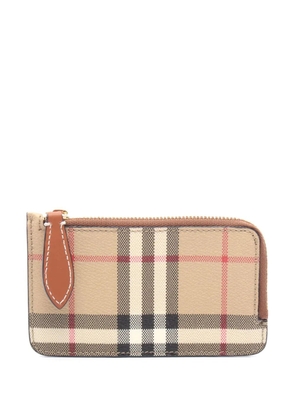 Burberry Pre-Owned 2000-2017 House Check Canvas Wallet coin pouch - Brown