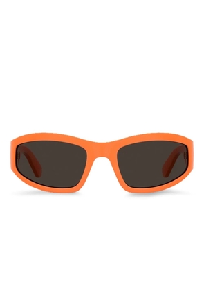 Moschino Eyewear logo-lettering rectangle-frame sunglasses - Orange
