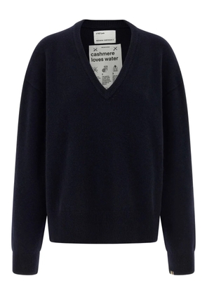 extreme cashmere V-neck long-sleevejumpers - Blue