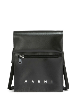 Marni logo-print press-stud fastening shoulder bag - Black