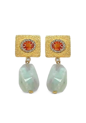 COOMI yellow gold sapphire and opal earrings