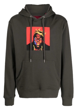 Mostly Heard Rarely Seen 8-Bit Biggie appliqué-detail hoodie - Grey