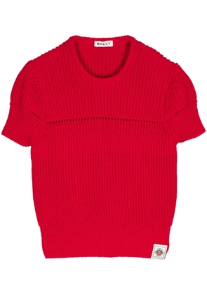 Bally short-sleeve ribbed-knit top - Red