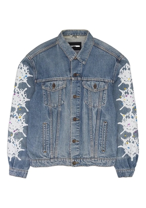 SP5DER web-print denim jacket - Blue