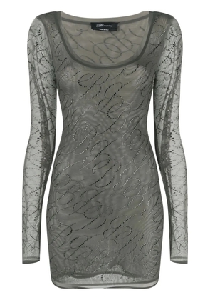 Blumarine crystal-embellished tulle minidress - Neutrals