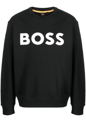 BOSS logo-print cotton sweatshirt - Black