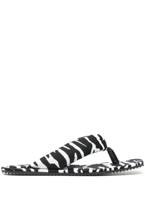 The Attico zebra-print slides - White
