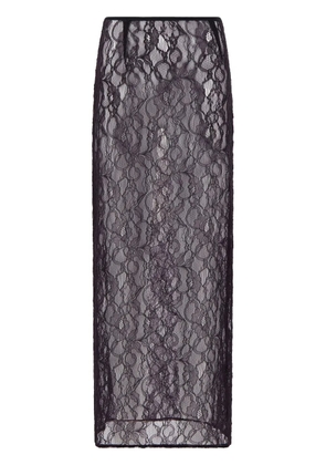 Laneus Chantilly laced midi skirt - Black