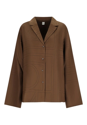 TOTEME monogram flannel top - Brown