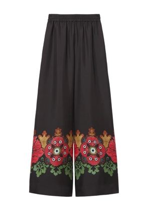 La DoubleJ floral-print palazzo pants - Black