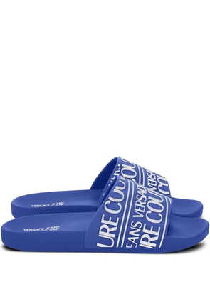 Versace Jeans Couture logo-embossed slides - Blue