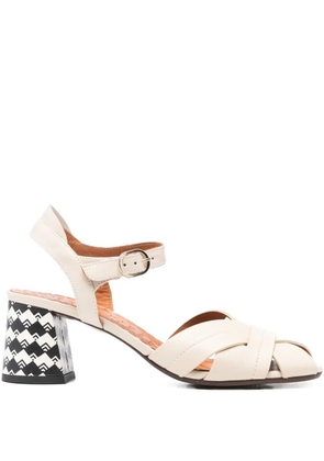 Chie Mihara criss-cross block-heel sandals - Neutrals