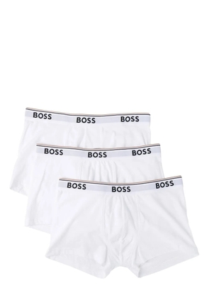 BOSS pack-of-three logo-waistband boxer briefs - White