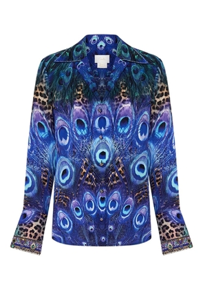 Camilla peacock rock-print shirt - Blue