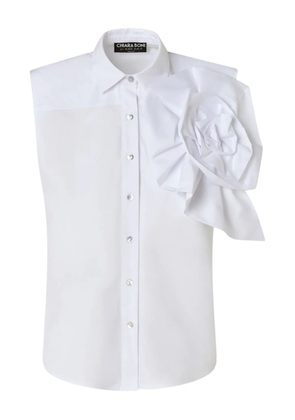 CHIARA BONI La Petite Robe floral-appliqué sleeveless shirt - White