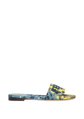 FENDI logo-embroidery sandals - Blue