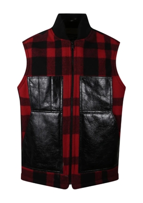 Junya Watanabe MAN Mackinaw panelled gilet - Red