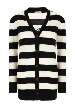 Max Mara striped virgin-wool cardigan - Black