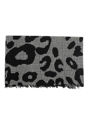 Faliero Sarti animal-print fringed scarf - Black