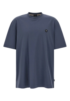 BOSS C-Taut 01 metal logo patch crewneck T-shirt - Blue