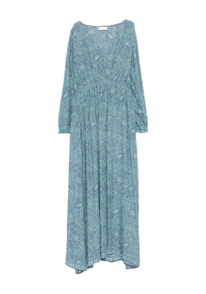 Natalie Martin buttoned printed shangri dress - Blue