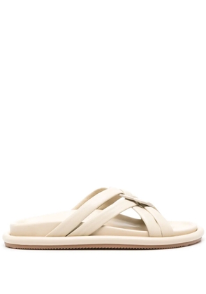 Moncler Bell interwoven-straps slides - Neutrals
