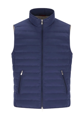 Brunello Cucinelli quilted high-collar gilet - Blue