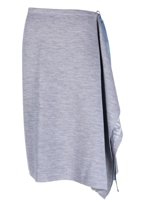 FENDI asymmetric knitted wrap skirt - Grey